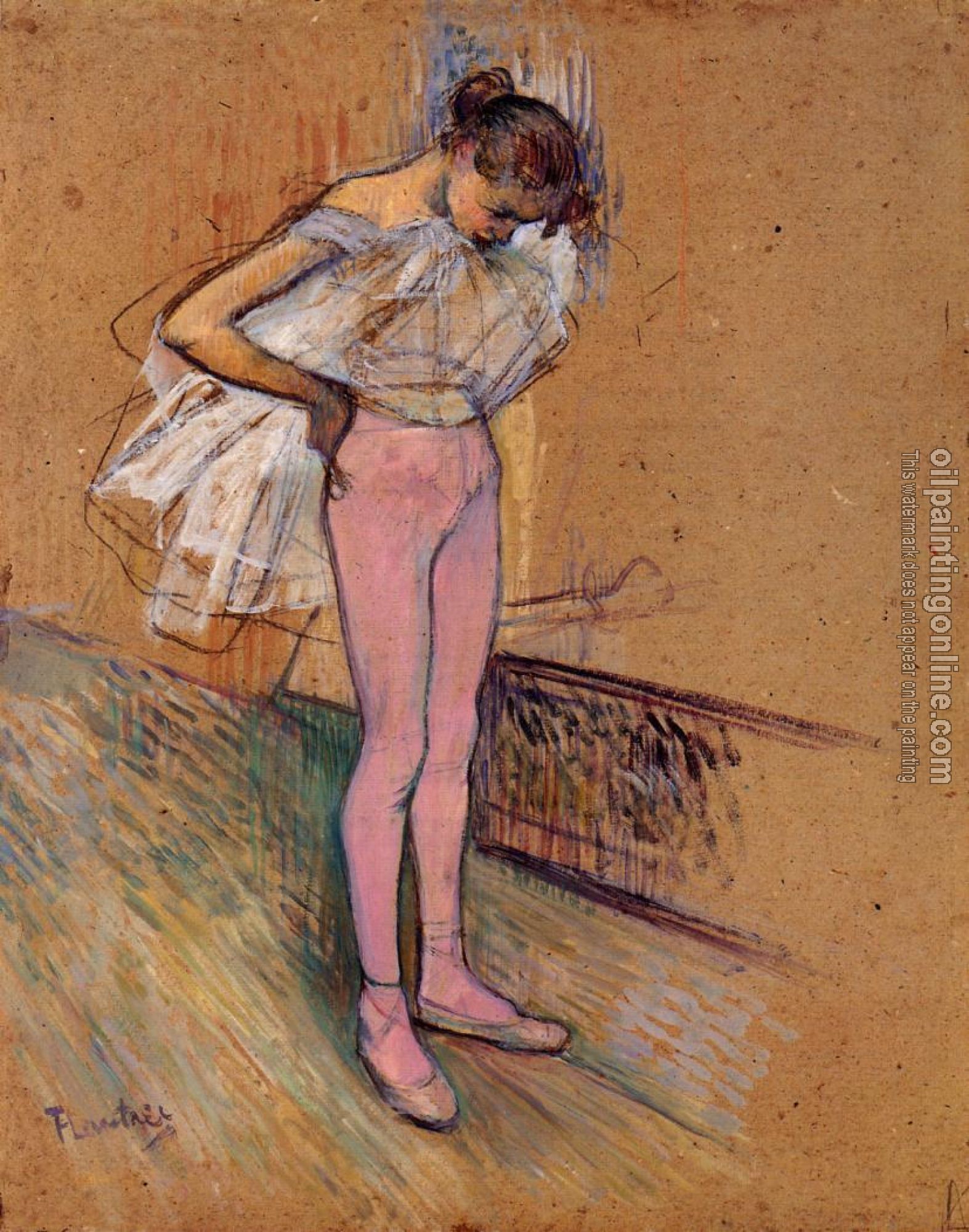 Toulouse-Lautrec, Henri de - Dancer Adjusting Her Tights